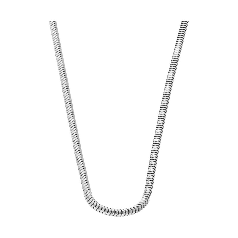 Stříbrný řetízek snake ryzosti 925 s hadí vazbou. Rhodiovaný, šířka 1 mm, zapínání na karabinu. Ideální pro každý den! Zkontrolu