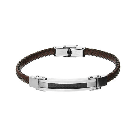 Bransoleta męska blaszka z karbonem Steelman IT BR2904