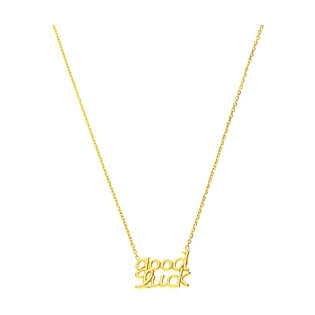 Naszyjnik pozłacany napis GOOD LUCK /anker PW382-1 GOLD próba 925