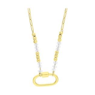 Naszyjnik pozłacany owal i kulki/anker long PW359 GOLD próba 925