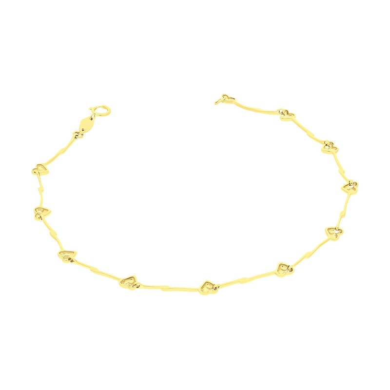 Bransoleta złota wypukłe serca i kreski AR XB6393 próba 585