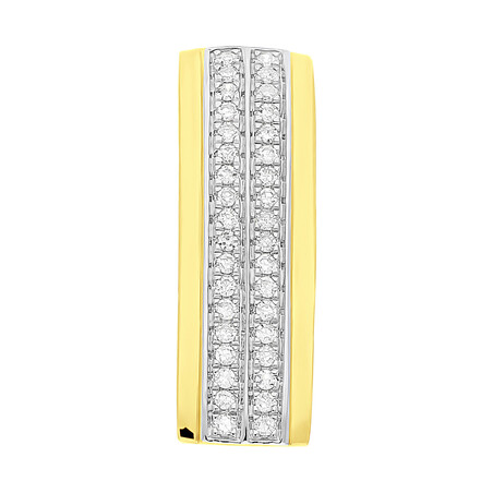 Zawieszka złota LINE z dwoma rzędami diamentów AW 81543 Y próba 585
