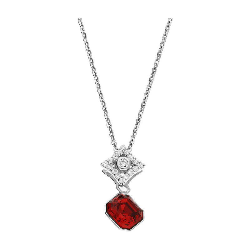 Naszyjnik srebrny SPARK z czerwonym kryształem Swarovski CQ NC44806SC próba 925