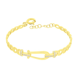 Bransoleta złota bangle plecionka i klamra LP 73U25-KLP153-Y próba 585