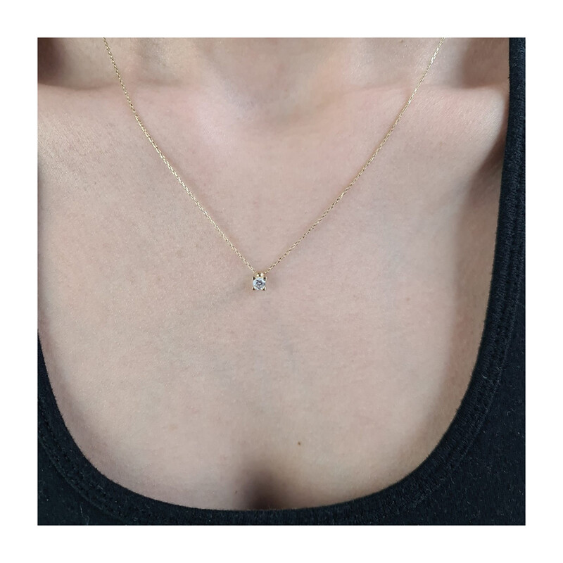 Zlatý náhrdelník s jedním zirkonem 3,5 mm/rolo MZ T23-PN-2001-CZ-3,50mm ryzost 585