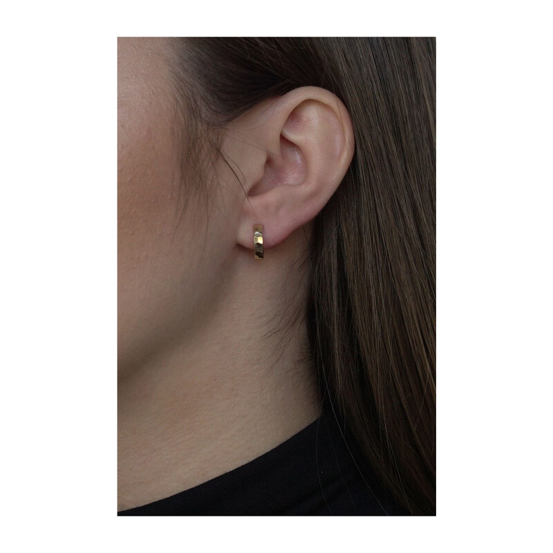 Zlaté náušnice kruhy 2 barvy gravírované 12 mm/západka AR X6SH2-250032-YW ryzost 585