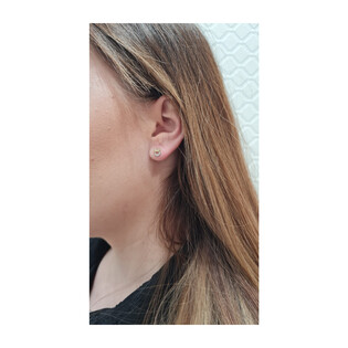 Kolczyki złote oponki z kokardką i cyrkoniami  MZ EVY4-CZ próba 333 Sezam - 1