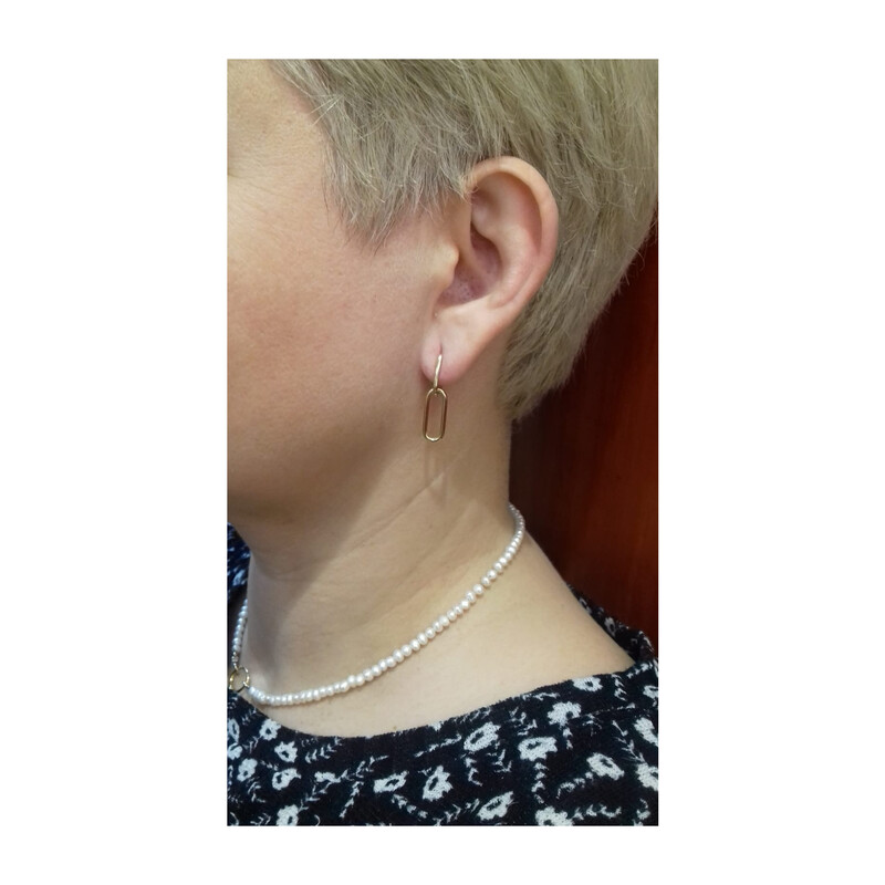 Zlaté náušnice rolo long 30 mm/patentka AR VXXHOE11802 ryzost 585