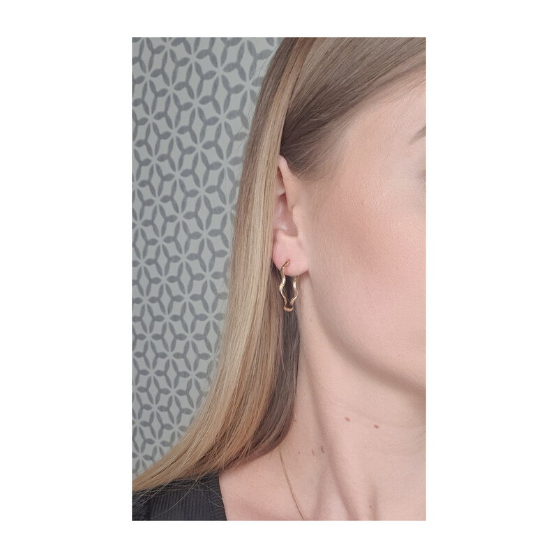 Zlaté náušnice oválné kruhy 18 mm/angl.zap. AR VXXTE13525 ryzost 585