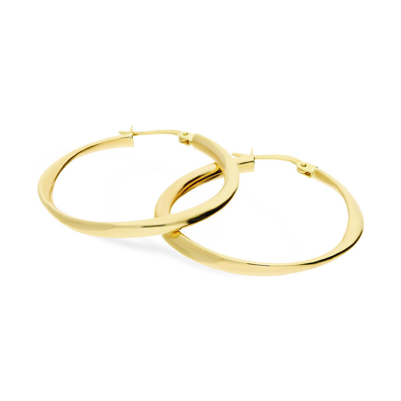 Kolczyki złote kółka 30mm boki płaskie/ang.zap. AR X3TE13211 próba 375