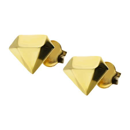 Kolczyki złote diament 3D/sztyft  AR XXE13248-LP próba 375