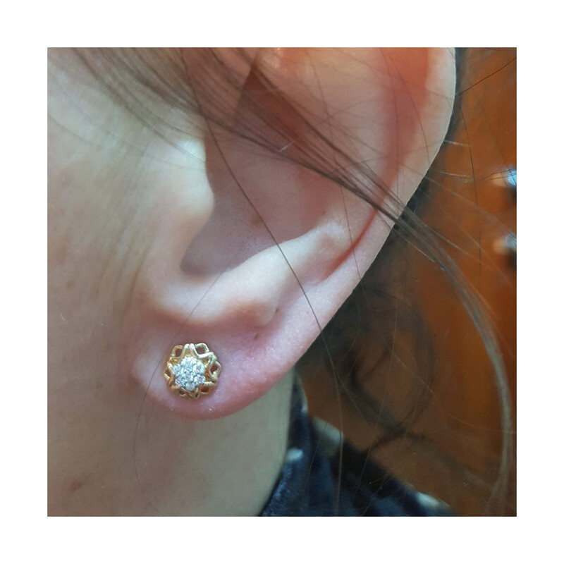 Zlaté náušnice s diamanty č. NF JEI-452 ryzost 585