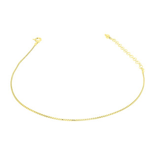 Bransoleta pozłacana na nogę  splot kostka BC 1702-022 GOLD kostka próba 925