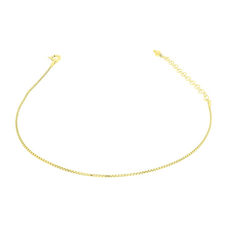 Bransoleta pozłacana na nogę  splot kostka BC 1702-022 GOLD kostka próba 925