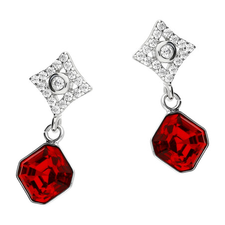 Kolczyki srebrne SPARK z czerwonym kryształem Swarovski CQ KC44806SC próba 925
