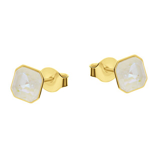 Kolczyki pozłacane SPARK z białym kryształem Swarovski CQ KG44806LGD próba 925