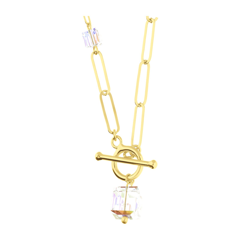 Naszyjnik pozłacany SPARK z kryształami Swarovski CQ NDG5601AB próba 925