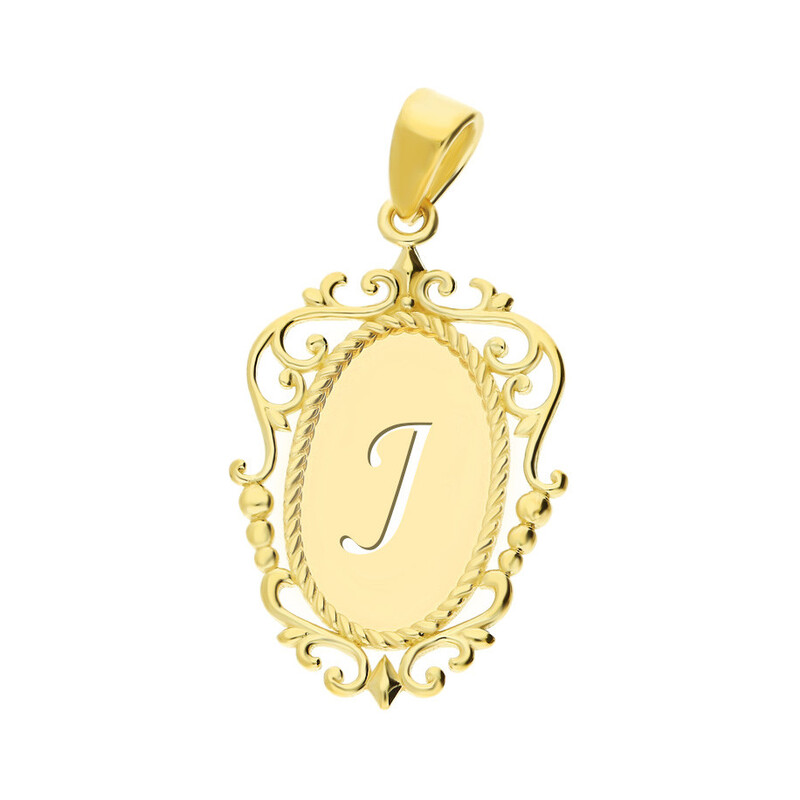 Literka złota J do zawieszenia AR LK-XXP11506-J medalion próba 375