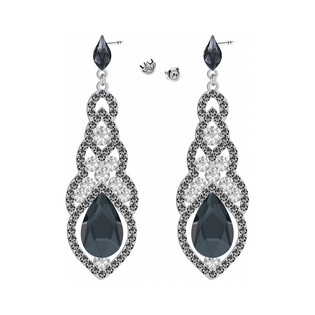 Kolczyki srebrne GRACE z szarymi i białymi kryształami Swarovski RD 735-253SINICR crystal próba 925