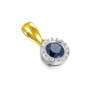 Zawieszka szafir 0,40ct bryl.0,05ct AW 32963 YW-SA okr.Markiza próba 585