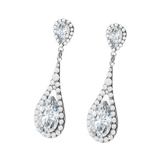 Srebrne kolczyki wiszące GRACE z kryształami Swarovski RD 742-1 crystal próba 925 Sezam - 1