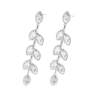 Srebrne kolczyki wiszące GRACE z kryształami Swarovski RD 5 741-1 crystal próba 925 Sezam - 1
