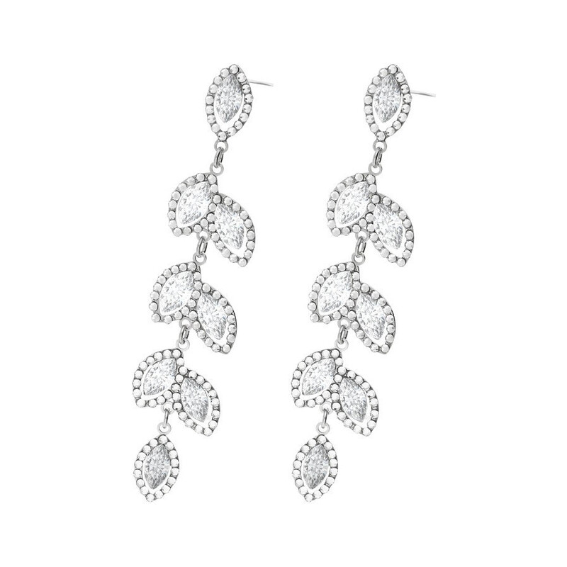 Srebrne kolczyki wiszące GRACE z kryształami Swarovski RD 5 741-1 crystal próba 925 Sezam - 1
