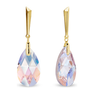 Kolczyki pozłacane SPARK z różowym kryształem Swarovski CQ KWNG610622LAMSH próba 925
