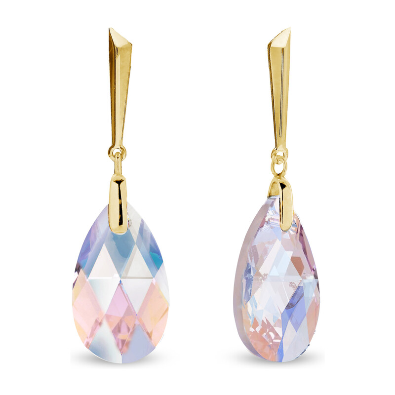 Kolczyki pozłacane SPARK z różowym kryształem Swarovski CQ KWNG610622LAMSH próba 925