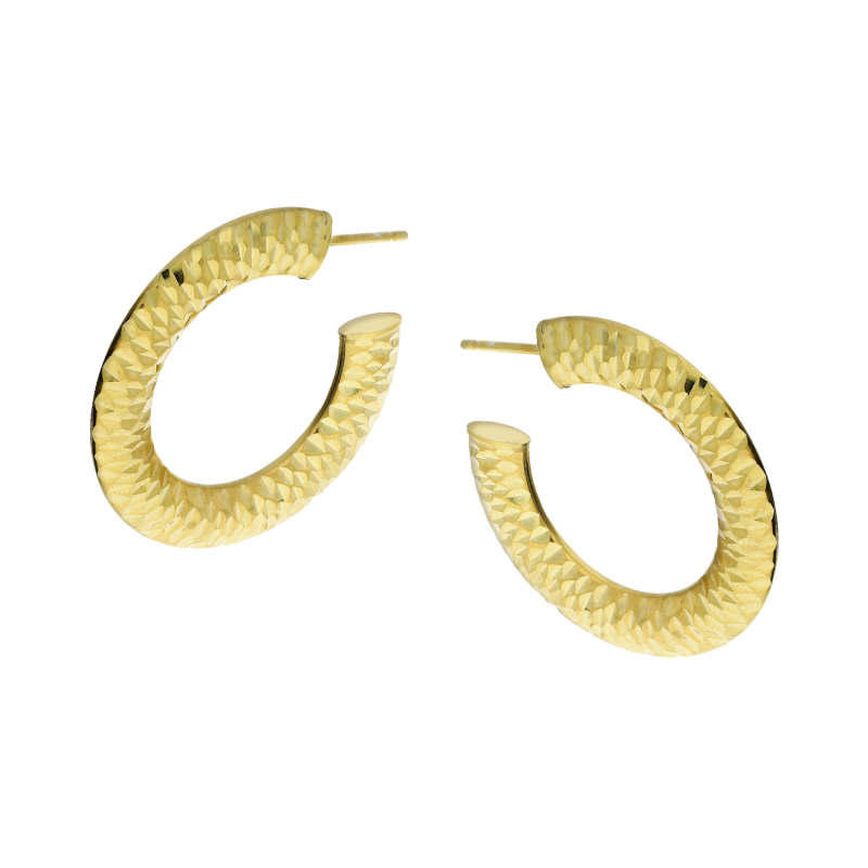 Pozlacené stříbrné náušnice půlkruhy | iSezam.cz