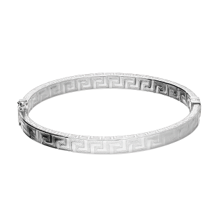 Stříbrný náramek bangle se vzorem řeckého klíče ryzosti 925