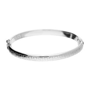 Stříbrný náramek bangle s řeckým motivem | iSezam.cz