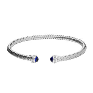 Stříbrný bangle náramek se safíry | iSezam.cz