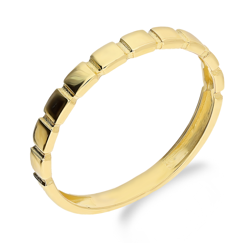 Zlatý prsten Rings s čtverečky ryzost 585 | iSezam.cz