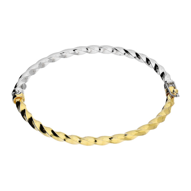 Stříbrný Bangle Náramek Dvoubarevný | iSezam.cz