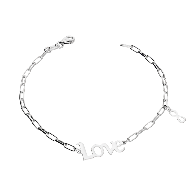 Stříbrný náramek LOVE Nekonečno ryzost 925 | iSezam.cz