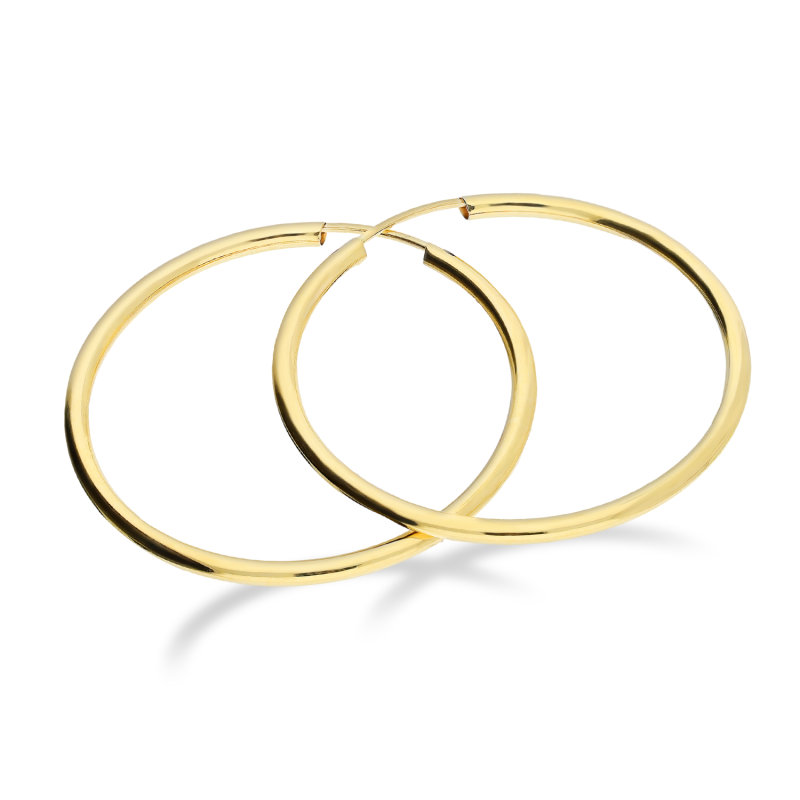 Zlaté náušnice kruhy o průměru 30mm, vyrobené ze zlata ryzosti 585. Klasický a elegantní šperk, ideální pro každou příležitost. 