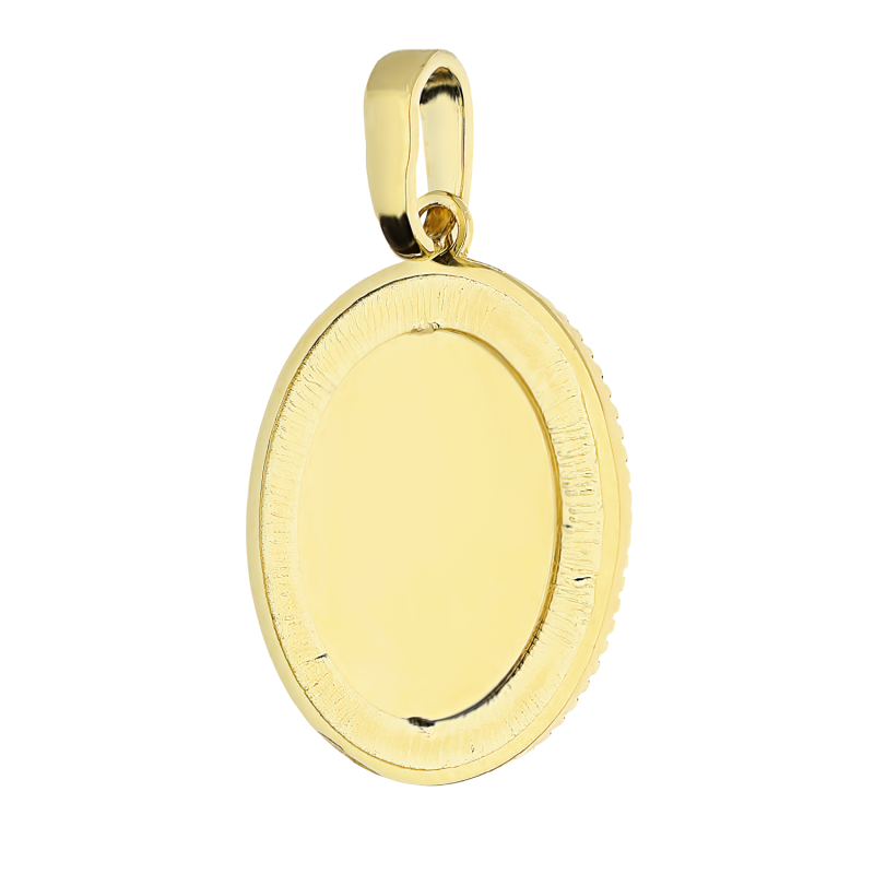 Zlatý gravírovaný oválný medailonek s modlitbou B AR XXP11846-DC ryzost 585