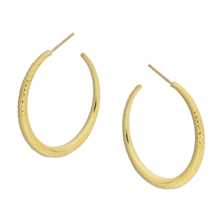 Zlaté gravírované náušnice kruhy | iSezam.cz