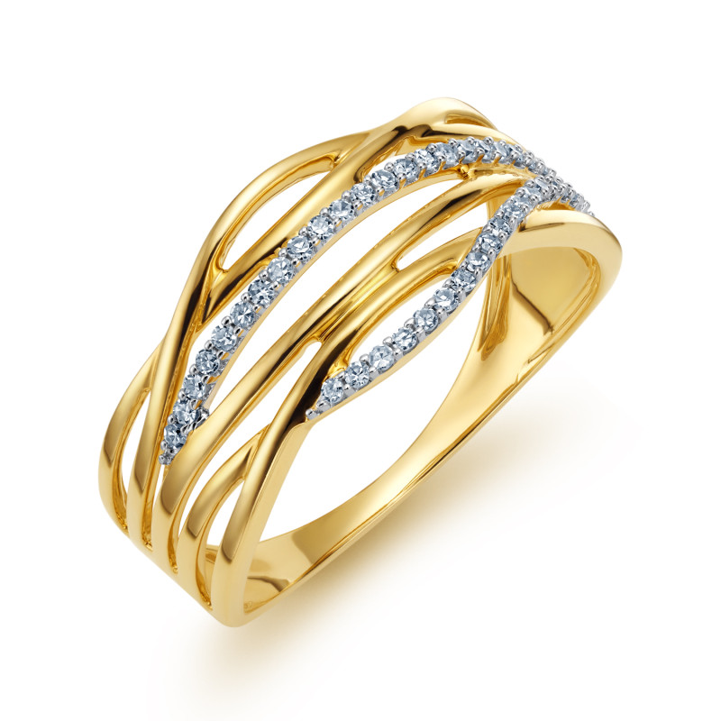 Zlatý prsten s diamanty Venezia ryzost 585 | iSezam.cz