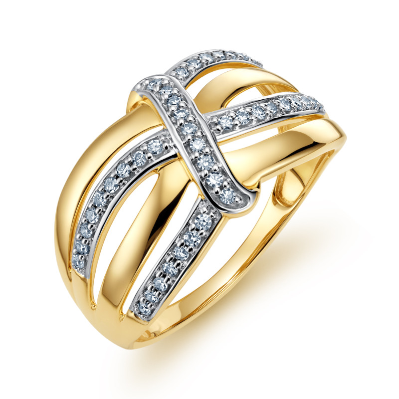 Zlatý prsten s diamanty Venezia Ryzost 585 | iSezam.cz