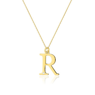 Zlaté písmeno R s diamantem ryzost 585 | iSezam.cz