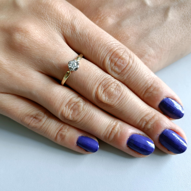 Zlatý prsten ROYAL s diamantem 6l -0,09ct LC KR67702Y ryzost 585