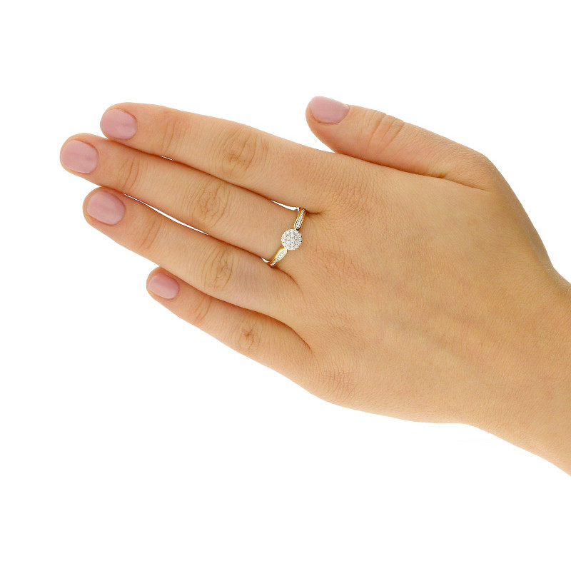 Zásnubní prsten BRIDELL s bílými diamanty GR bis-0,25ct NF GS-541 ryzost 585
