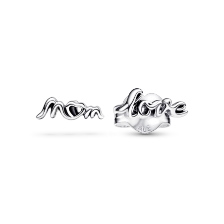 Srebrne Kolczyki Pandora Mom Love Sztyfty 292669C00 - JubilerSezam.pl