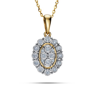 Zlatý přívěsek Markíza s diamanty 585 | iSezam.cz