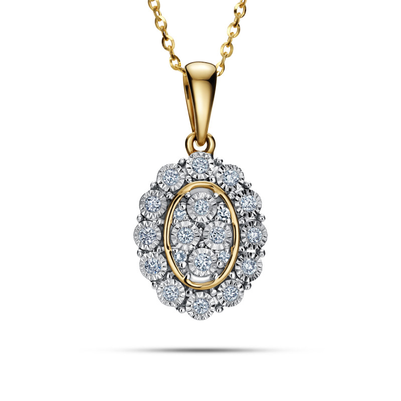 Zlatý přívěsek Markíza s diamanty 585 | iSezam.cz