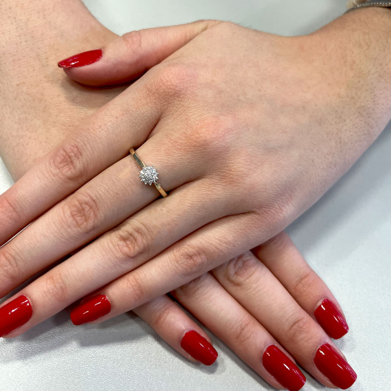 Zásnubní prsten BRIDELL s bílými diamanty NF GS-984 ryzost 585