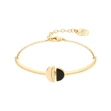 Bransoleta półkółko gold+półkółko onyks ZJ 392-ONX-Z próba 925