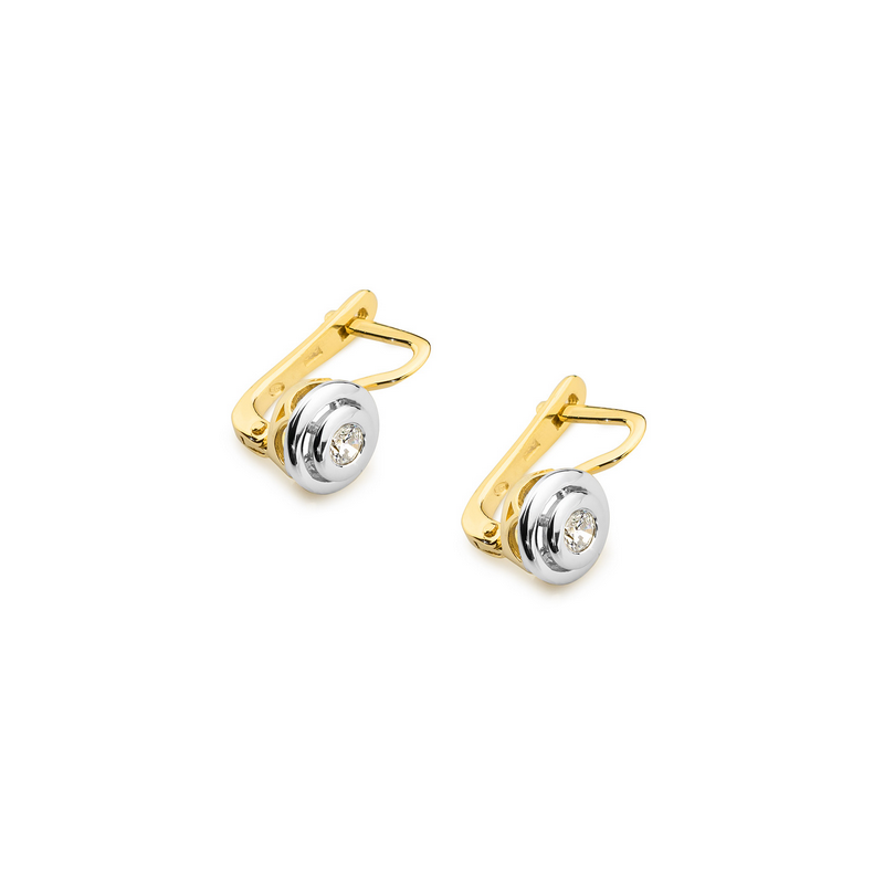 Zlaté náušnice JUBILE s diamantem/angl.zap BE KO-294-0,20 ryzost 585